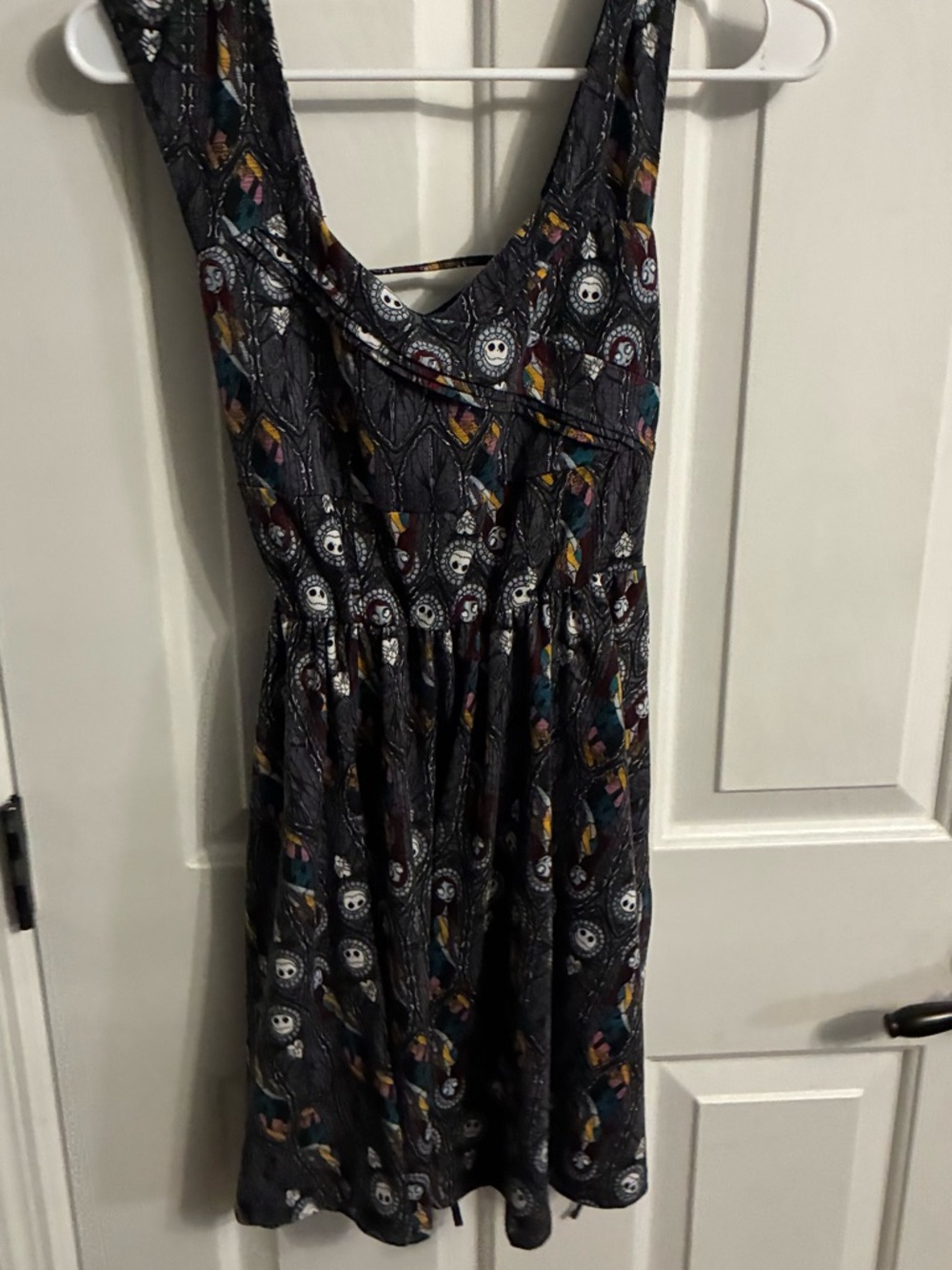 Nightmare Before Christmas Sleeveless Black Patterned Dress
